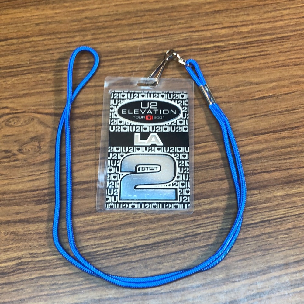 2001 Obsolete VIP Backstage Laminate Pass. U2 Elevation Tour Los Angeles